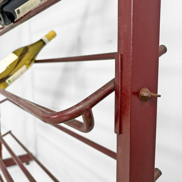 Metal Italian Industrial Floor-Standing Metal Bottle Rack, 1990s For Sale - Image 7 of 13