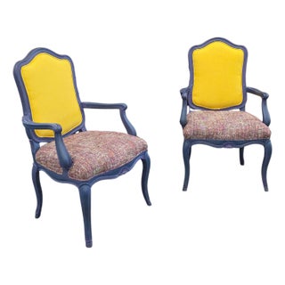 Mid 20th Century Set of Colorful Side Chairs For Sale