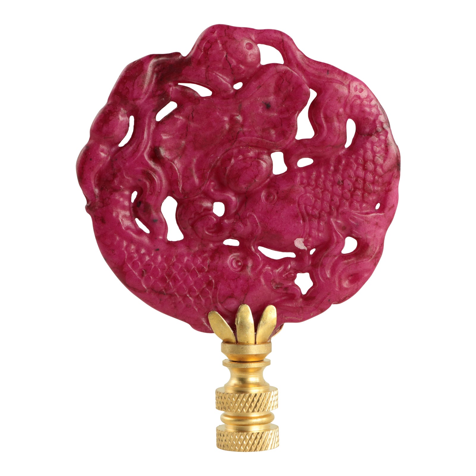 Koi Fish Lamp Finial on Brass Chairish