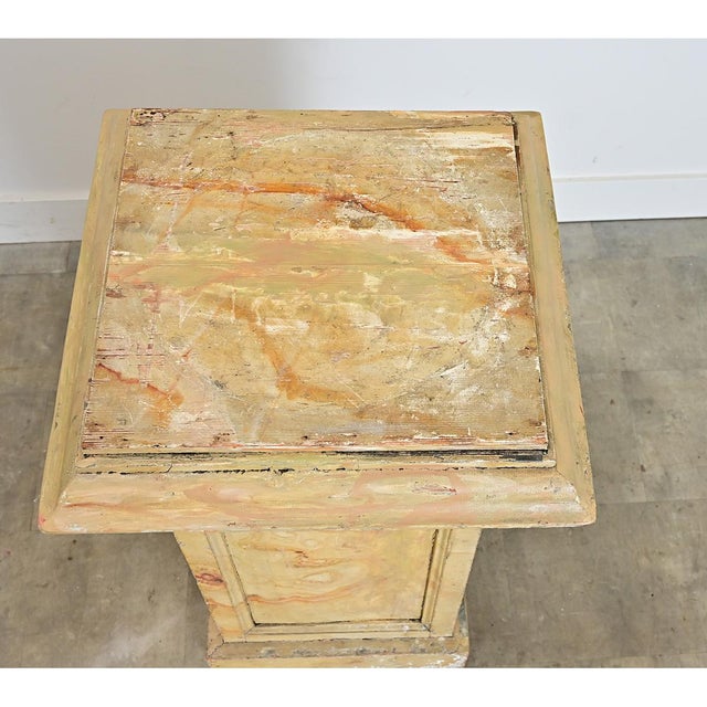 French 19th Century Faux Marble Painted Pedestal For Sale - Image 15 of 15