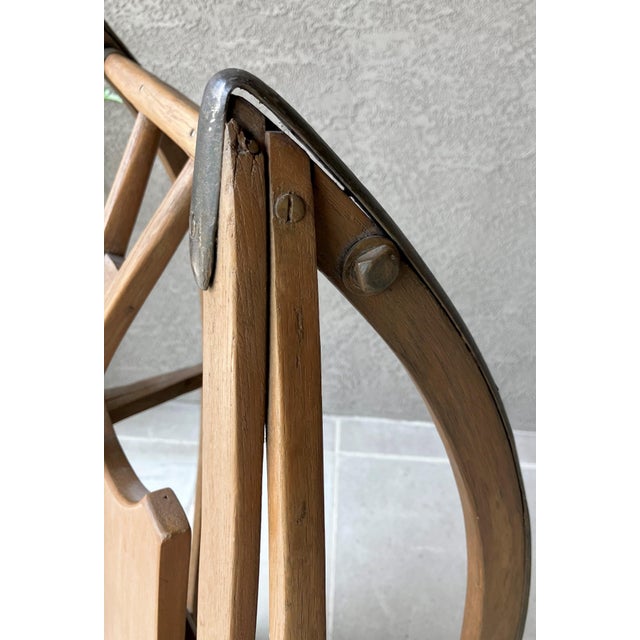 Circa 1920 Solid Hickory Wood & Metal Transport Sled With Moveable Pull Handle For Sale - Image 15 of 18