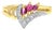 Pave Diamond Ruby Ring 14k Yellow Gold, Size 4 For Sale