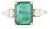 18k Gold Natural Emerald Cocktail Diamond Ring Gifts for Mom Size 7 For Sale