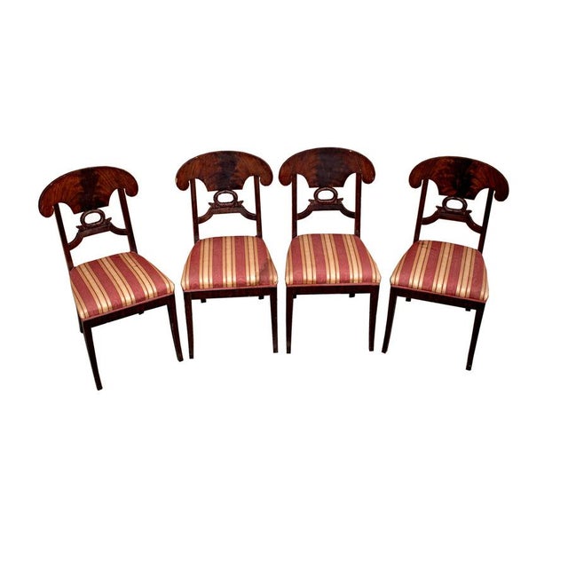 19th Century Biedermeier Chairs, Set of 4 For Sale - Image 3 of 8