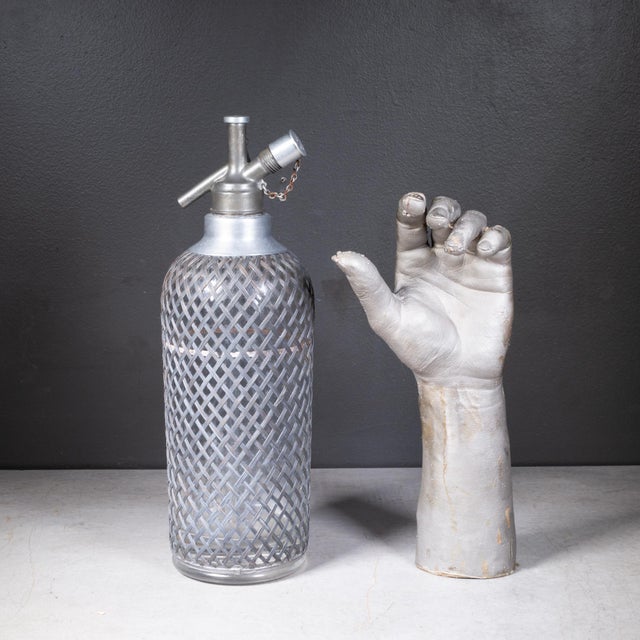 Art Deco Sparklets London Wire Mesh Seltzer Bottles c.1930 For Sale - Image 10 of 10