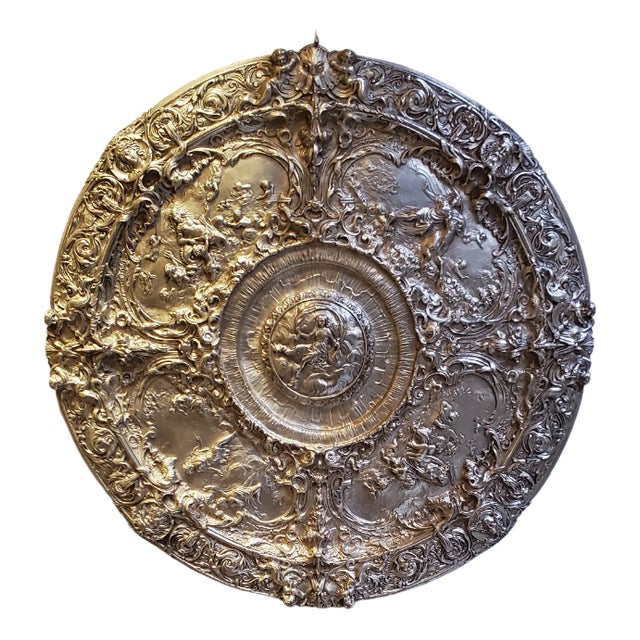 Silvered Bronze Plate, 1890s For Sale