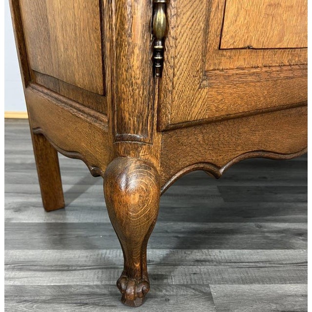 Vintage French Oak Dressing Table with Mirror For Sale - Image 10 of 17