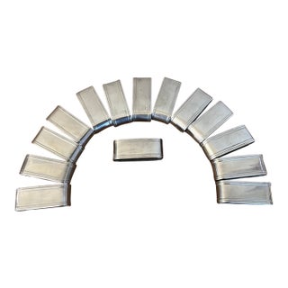 Vintage Pewter Napking Rings- Set of 13 For Sale