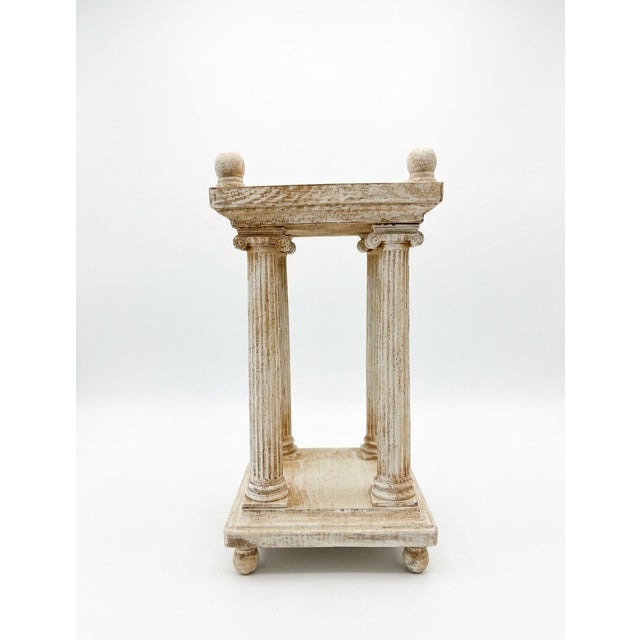 Italian Neoclassical Manner Grand Tour Revival Style Carved & Painted Architectural Miniature Temple For Sale - Image 4 of 12