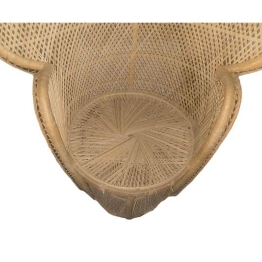 Mid-Century Modern 1970s Vintage Bohemian Woven Rattan Peacock Chair For Sale - Image 3 of 15