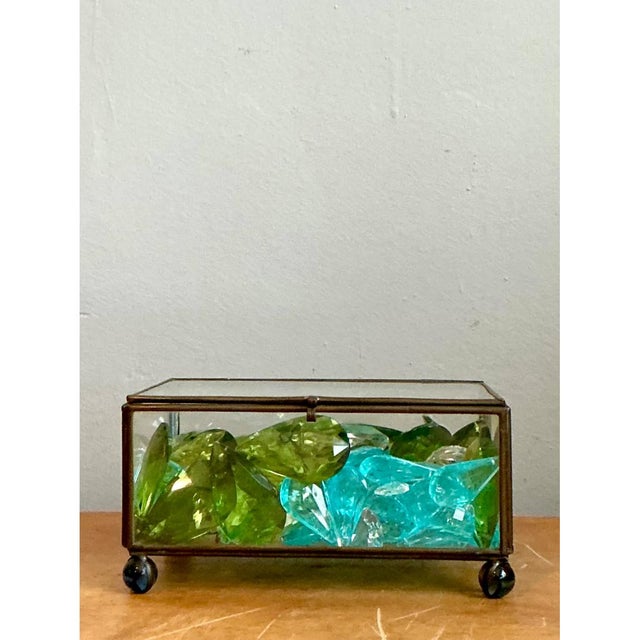 Retro Glass Display Box With Crystal and Resin Prisms For Sale - Image 10 of 12