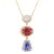 Multi Sapphire & Diamond Charm 18k Gold Chain Pendant Necklace For Sale