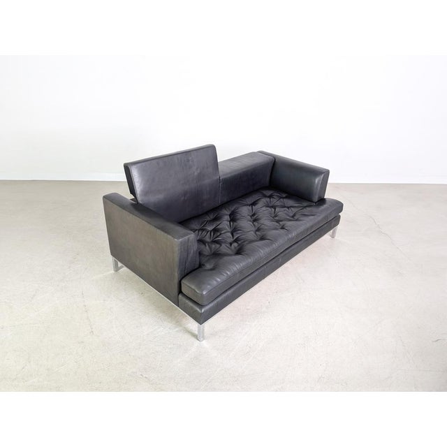 DS-0040 2-Seater Sofa in Black Leather from de Sede For Sale - Image 10 of 15