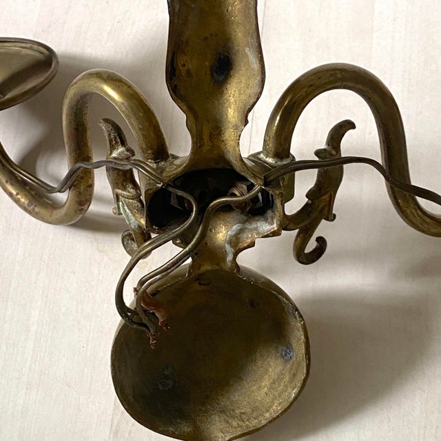 1930s Dutch Brass Wall Sconces, 1930s, Set of 2 For Sale - Image 5 of 8