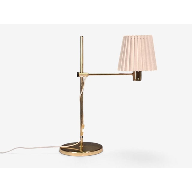 Metal Hans-Agne Jakobsson, Large Adjustable Table Lamp, Polished Brass, Sweden, 1960s For Sale - Image 7 of 16