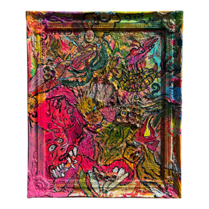 One-of-a-Kind Abstract Textured Painting by Serg Graff "Cool Monsters", Coa