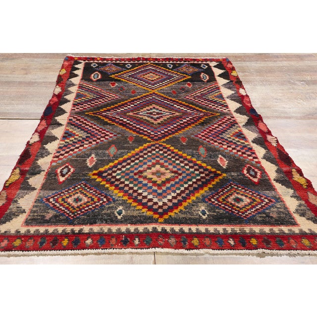 Charcoal Vintage Persian Lori Rug - 03'11 X 07'08 For Sale - Image 8 of 9