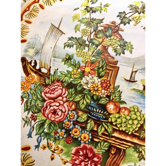 1971 Daher Victorian Scene Toleware Bowl For Sale - Image 10 of 11