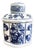 Chinoiserie Blue and White Emperor Covered Ceramic Ginger Jar For Sale