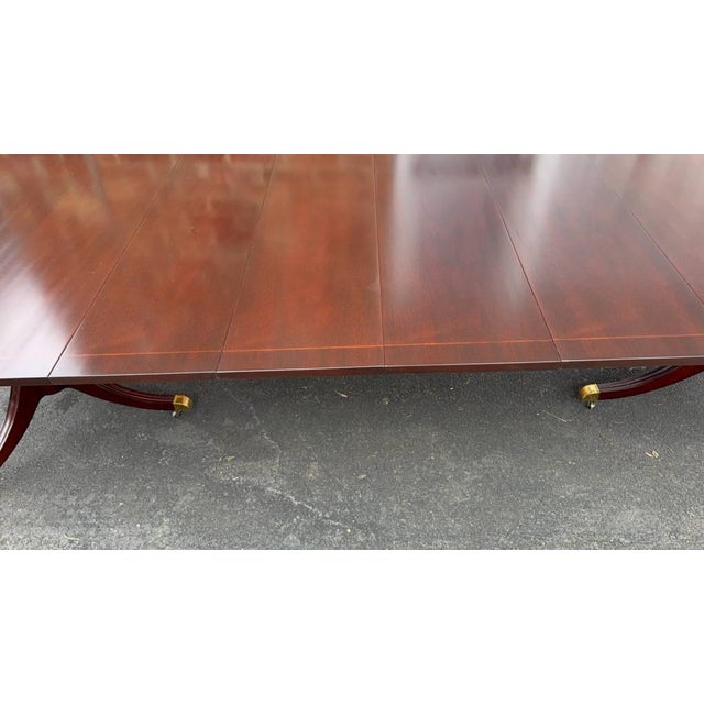 Kindel Oxford Georgian Style Mahogany Double Pedestal Extension Dining Table With 4 Leaves For Sale - Image 17 of 17
