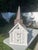 Colossal Handmade Folk Art Church Birdhouse. Copper and tin roof with distressed wooden painted finish . Use outdoors or...