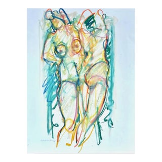 1980s Jack Meanwell Figural Nude Couple, Oil Pastel For Sale