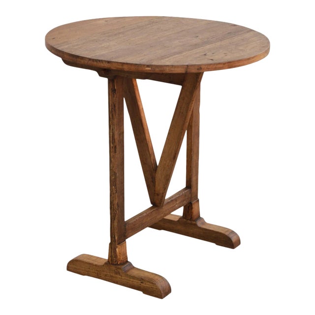 Reclaimed Pine Tilt-Top Table For Sale