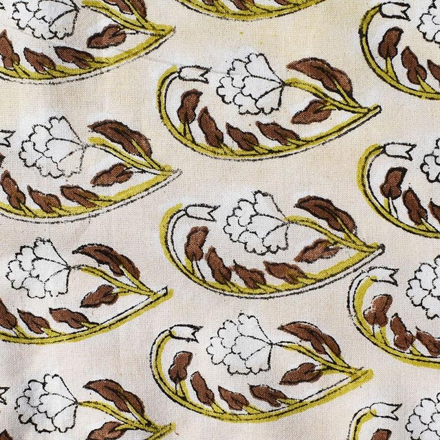 Anglo Raj Green Indian Block Print Fabric Dinner Napkins - Set of 12 For Sale - Image 4 of 5