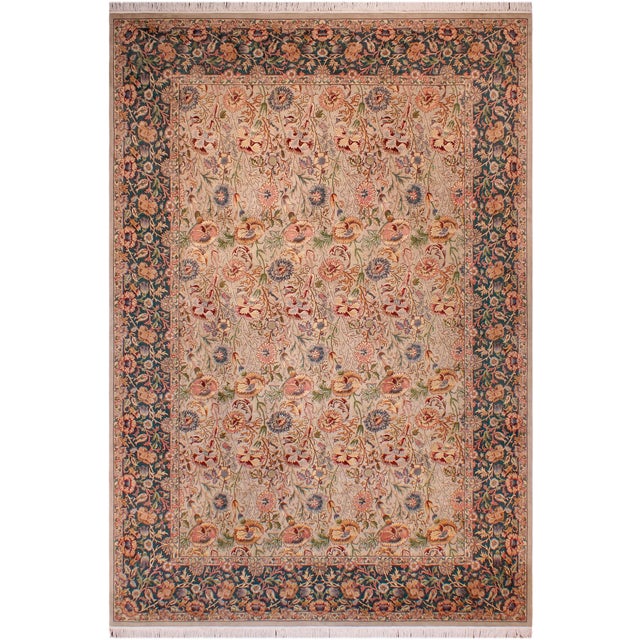Shabby Chic Irfan Pak-Persian Gray/Teal Green Wool Rug - 9'0'' X 12'2'' For Sale - Image 9 of 9