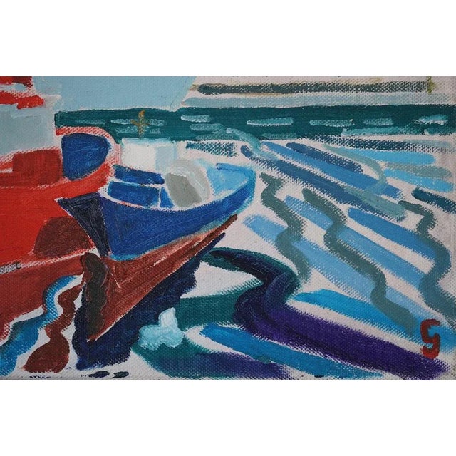 2010s Jackson, Puerto de Mogán, Gran Canaria, Fishing Boats, 2010, Oil on Canvas For Sale - Image 5 of 6