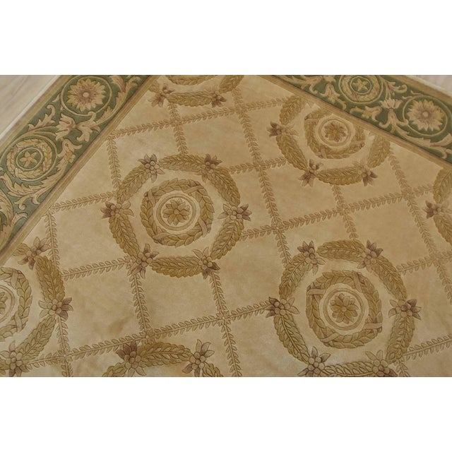 Aubusson Rug 6’1” X 9′ Beige Wool Traditional Hand-Knotted Oriental Carpet For Sale In Philadelphia - Image 6 of 12