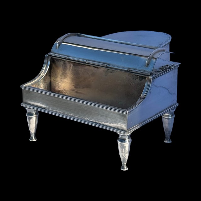 Victorian Antique Barbour Silver Co. Piano Dual-Compartment Jewelry Trinket Box For Sale - Image 3 of 11