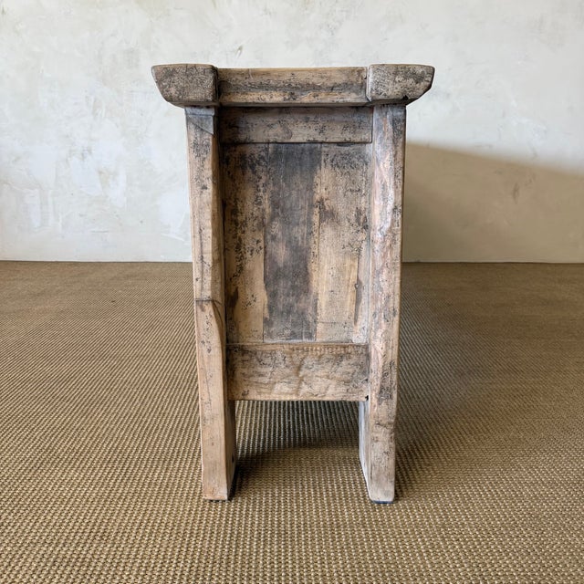 Vintage Reclaimed Fir 3 Door Carved Console For Sale In Los Angeles - Image 6 of 18