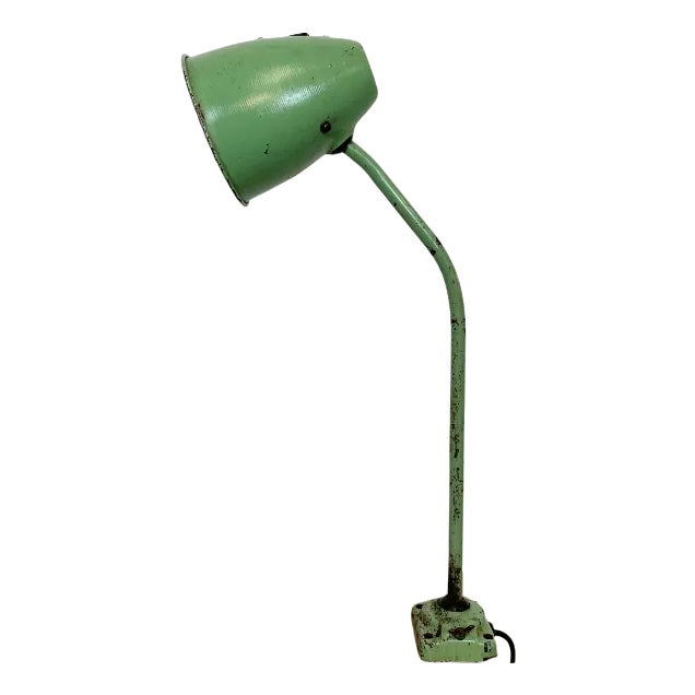 Industrial Green Table Lamp, 1960s For Sale