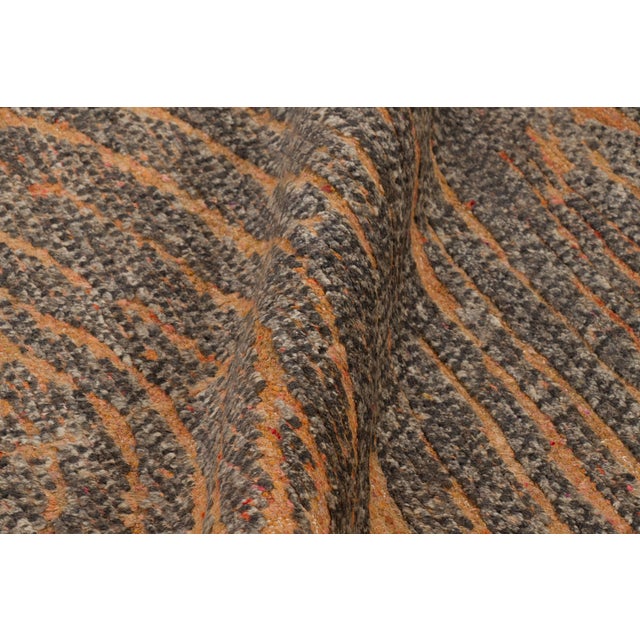 Textile Contemporary Wool & Natural Silk Tiger Stripes Rug by Rug & Kilim, India For Sale - Image 7 of 10