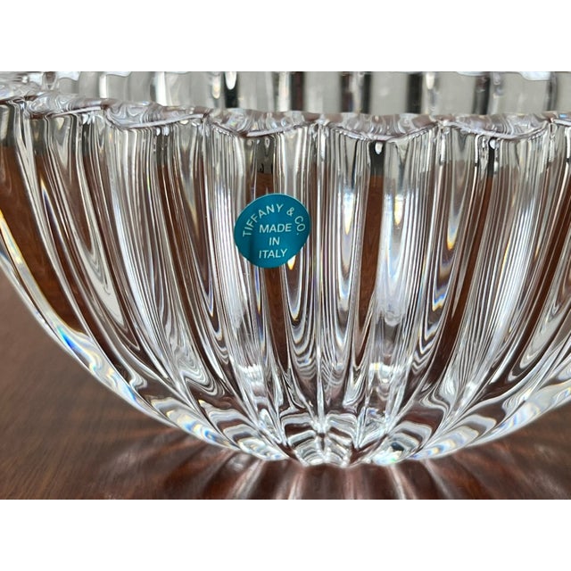 Vintage Tiffany & Co Crystal Bowl in a Ribbed Petal Design For Sale In Boston - Image 6 of 9