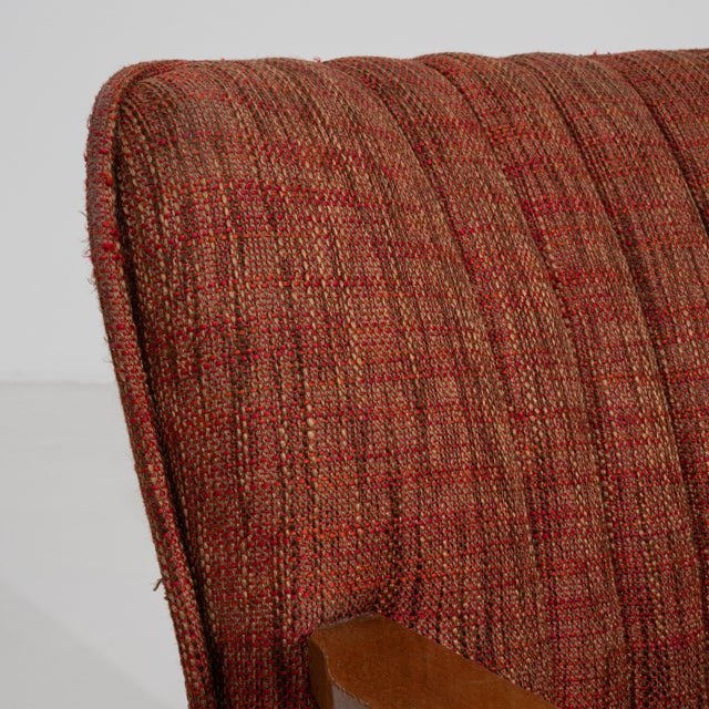 Mid-Century Modern Pair of Mid-Century Modern Upholstered Armchairs Burnt Orange For Sale - Image 3 of 14