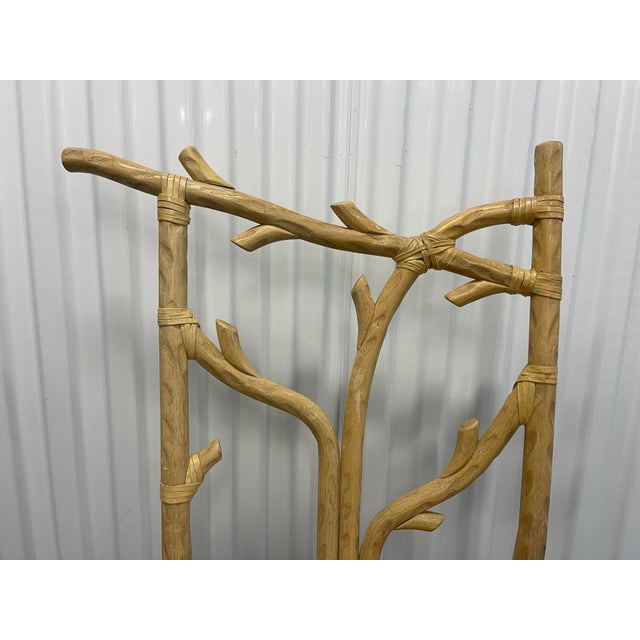 Vintage Architectural Faux Bois Rattan Side Chair For Sale - Image 9 of 12