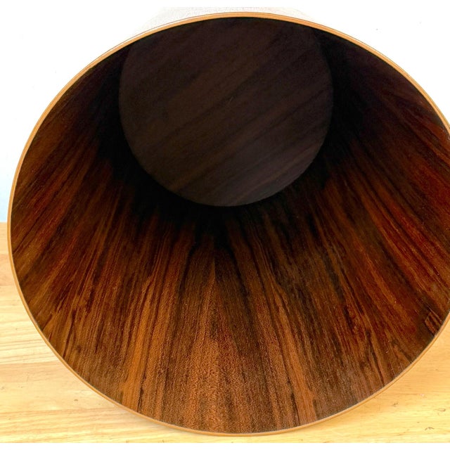 Oversized Swedish Modern Figured Rosewood Wastebasket Sweden, circa 1960s For Sale - Image 14 of 16
