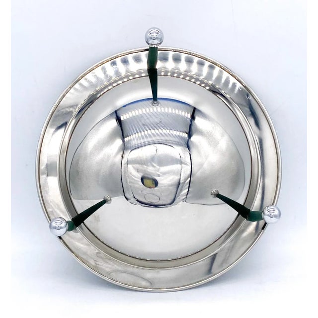 Mid-Century Italian Lauffer by Towle Stainless Bowl With Green Feet – Postmodern / Space Age For Sale - Image 10 of 13