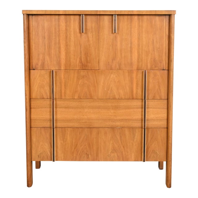 John Widdicomb Mid-Century Modern Walnut and Rosewood Gentleman's Chest, 1960s For Sale
