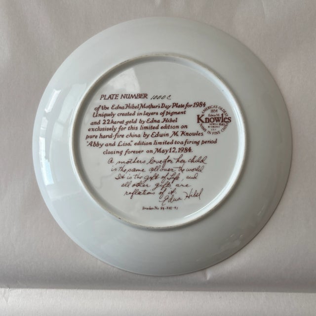 Numbered and signed Edna Hibel plate