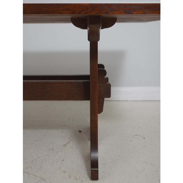 Stickley Mission Oak Keyhole Trestle Dining Table For Sale In Philadelphia - Image 6 of 14