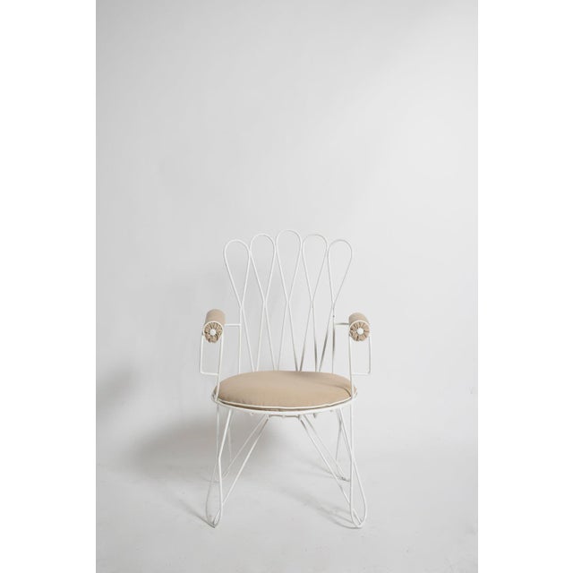 White Wrought Iron Garden Chairs, 1960s, Set of 2 For Sale - Image 3 of 6