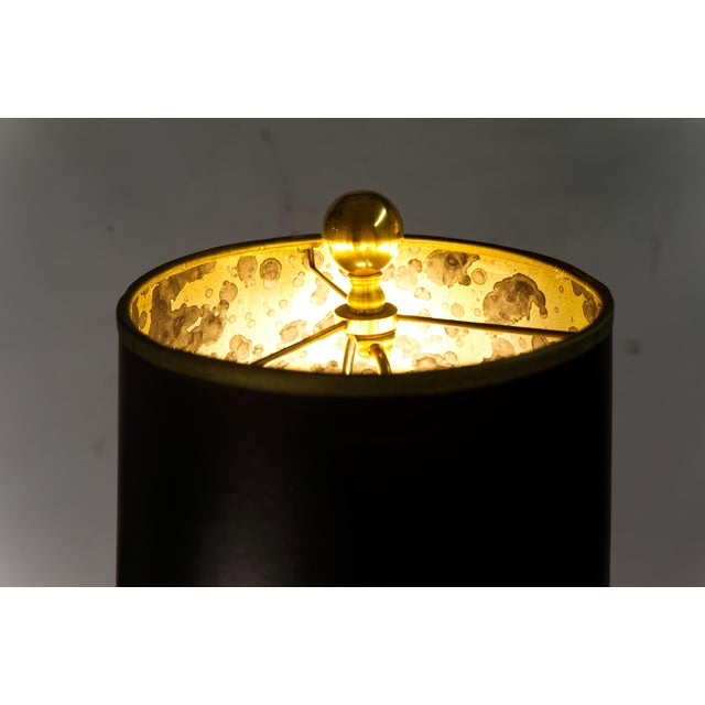1972 Chapman Brass Floor Lamp With Original Black & Gold Shade For Sale - Image 12 of 12