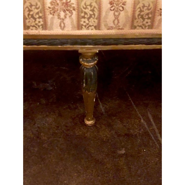 19th Century 19th C. Swedish Carved and Painted Settee For Sale - Image 5 of 8