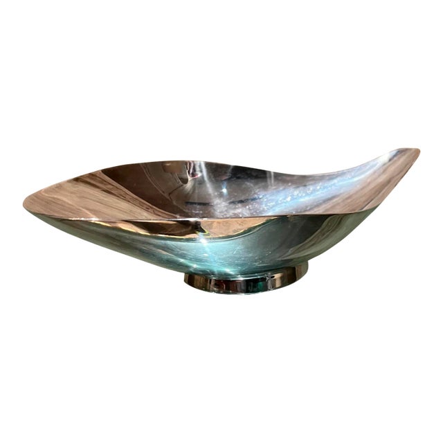 1950s John Prip Silverplated Sculptural Teardrop Dish Reed & Barton 65 For Sale