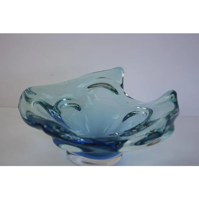 Glass Mid-Century Modern Czech Art Glass Bowl by Chribska, 1960s For Sale - Image 7 of 13