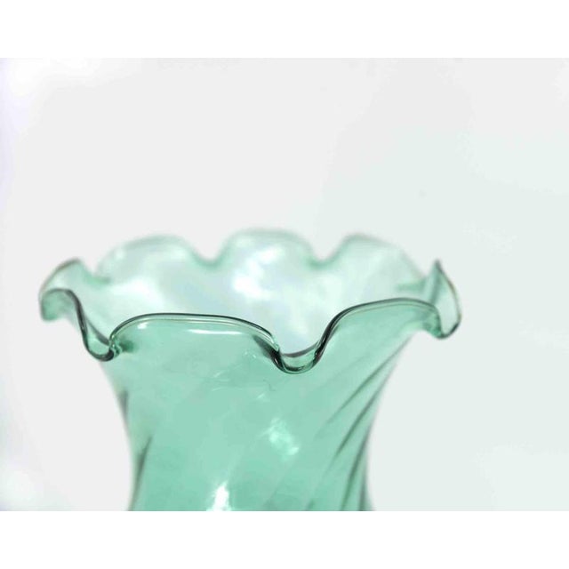 Vintage Green Crystal Vase by Vetro Vitt For Sale - Image 3 of 6