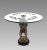 Japanese Rare Messenger Phipson Antique Side or Occasional Table, Japanese Meiji Bronze With Cherubs (Putti), Glass & Gilt Top - England For Sale - Image 3 of 11